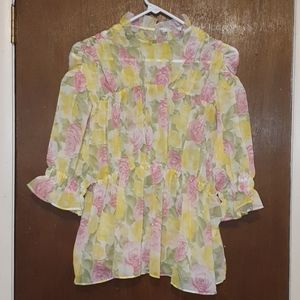 Senlis floral top NWOT